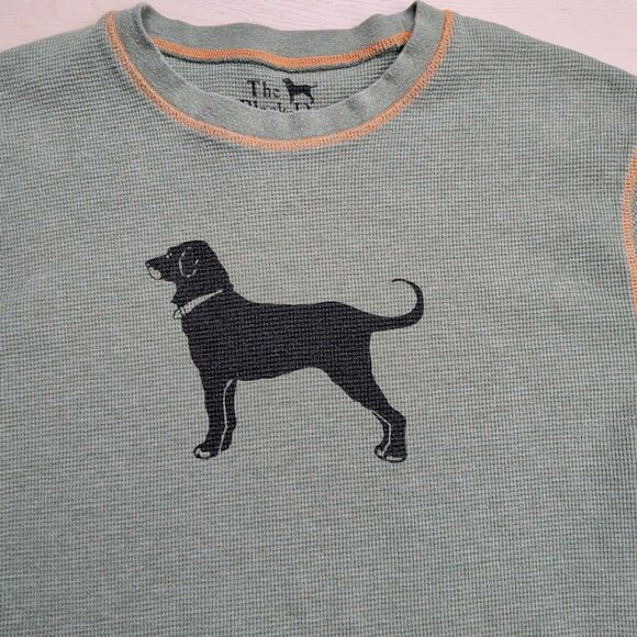 The Black Dog Shirt Mens S Green Graphic Long Sleeve Beach Outdoor Waffle Knit - Picture 2 of 10